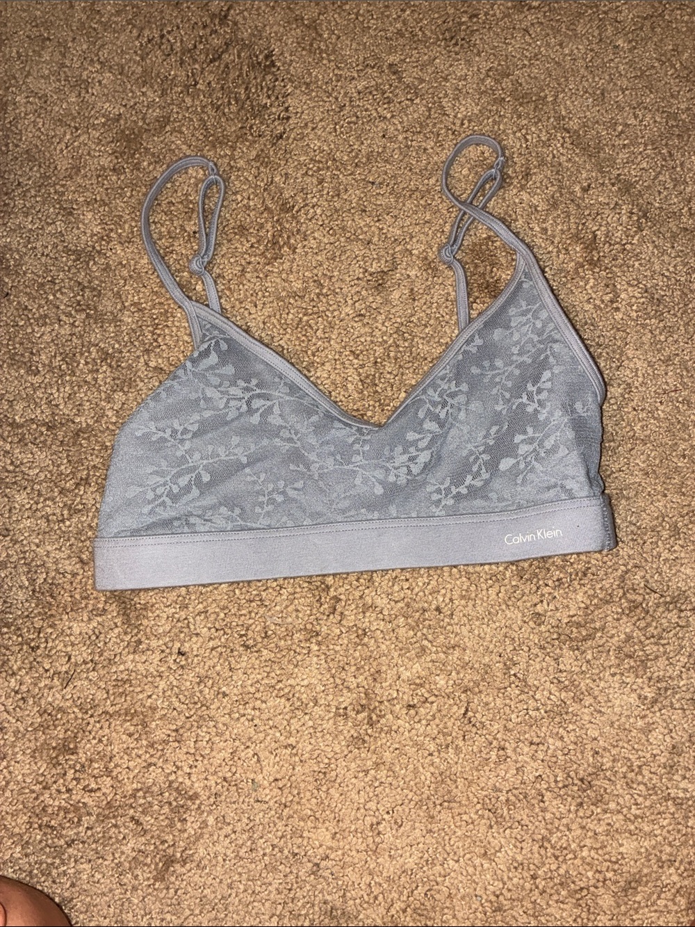 Calvin Klein Blue Lace Triangle Bralette
